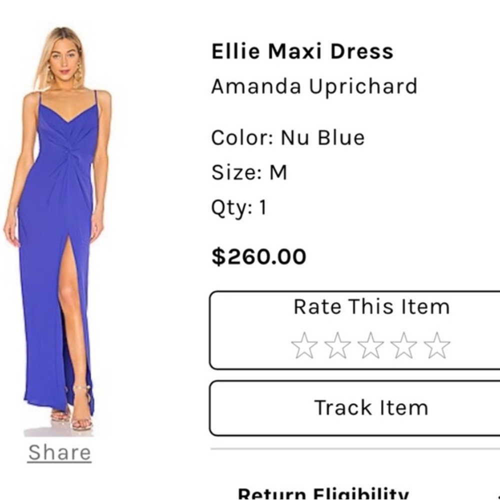 Amanda Uprichard Women's Blue Maxi Dress